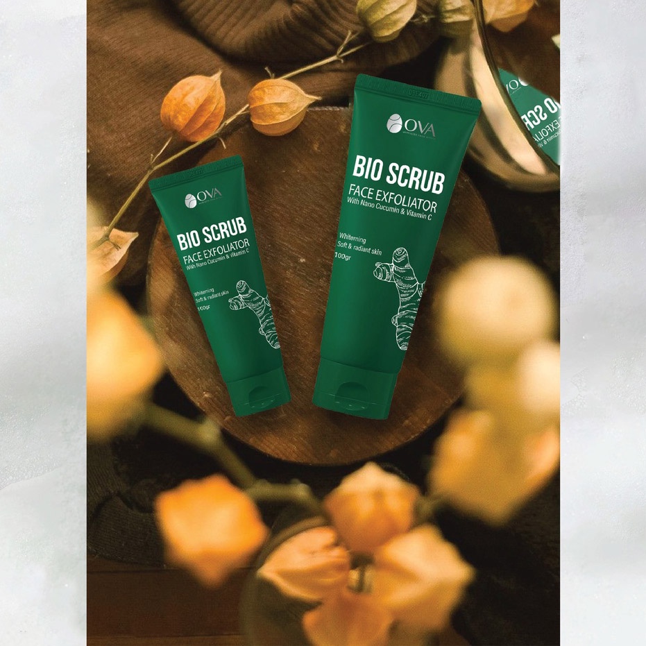 Gel tẩy da chết OVA Bio Scrub, giảm mụn, làm đẹp da, chiết xuất nghệ hộp 100gr TM-OV-BIO