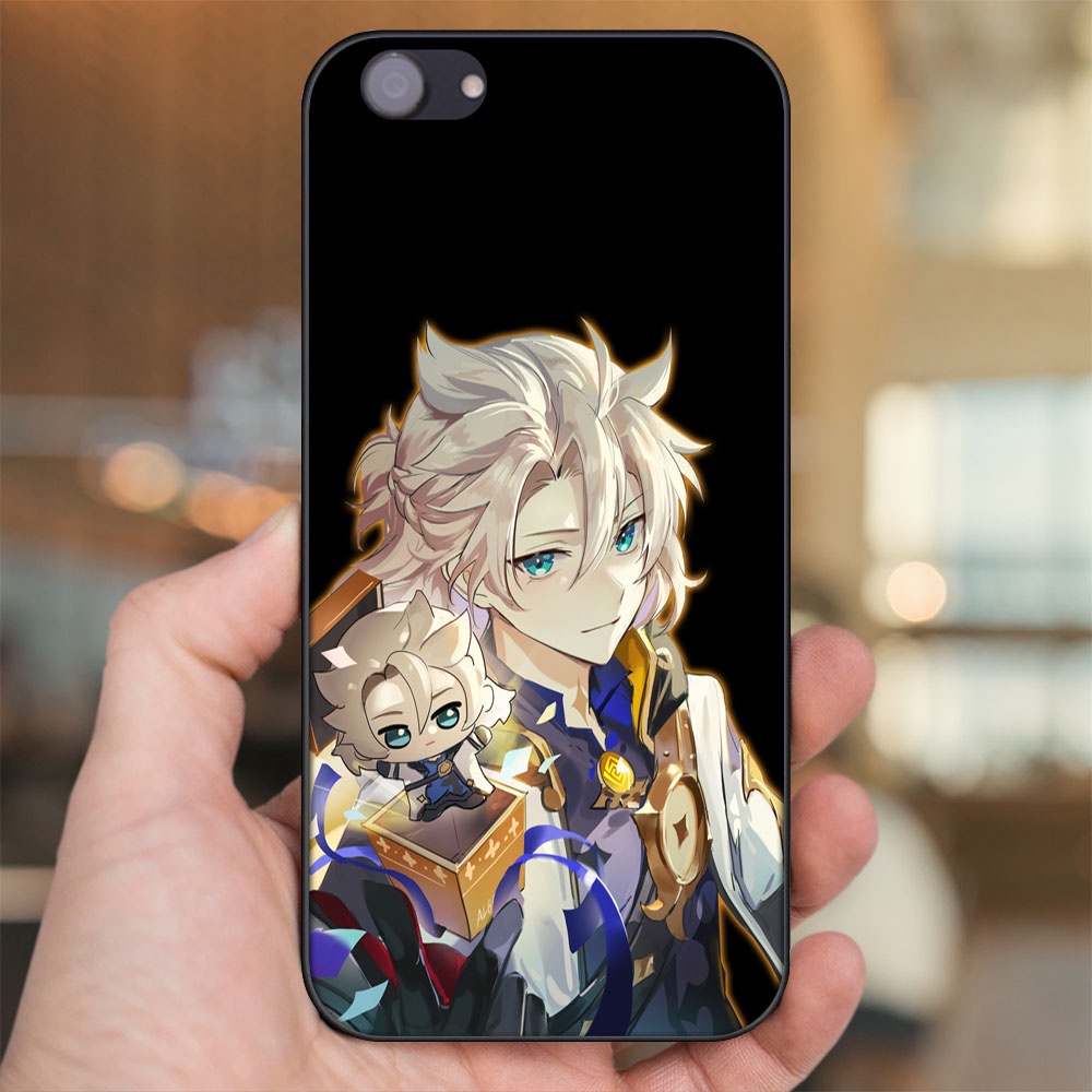 Ốp lưng Oppo F7 Youth viền đen in hình Albedo Genshin Impact