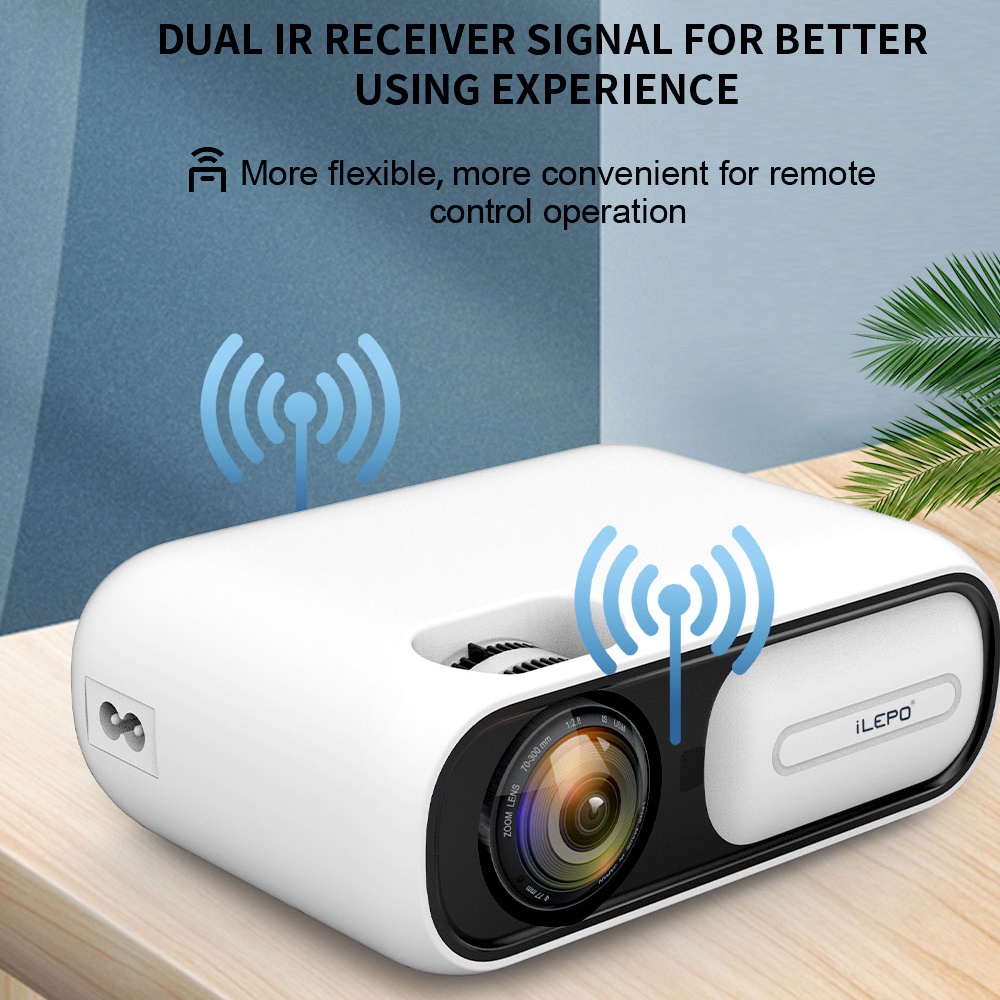 Máy chiếu mini hỗ trợ video 4k android 9.0 độ phân giải full HD 6000 lumens  kết nối Wifi Bluetooth bảo hành 1 năm T02A
