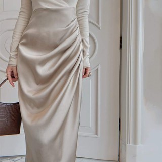 Váy Chames cotton phối lụa ngọc
