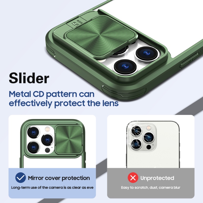 Ốp Điện Thoại Chống Sốc Có Nắp Trượt Bảo Vệ Camera Cho IPhone 14 13 Pro Max 14 Plus