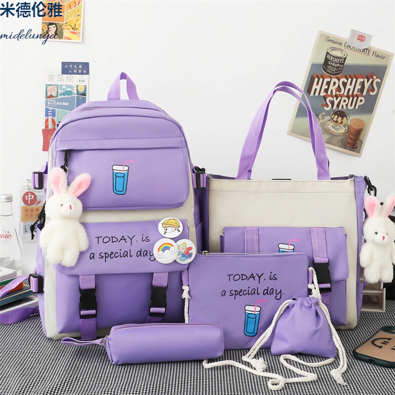 Combo Balo 4 Món Đi Học, Balo Thời Trang - SET CHIẾC LY TODAY