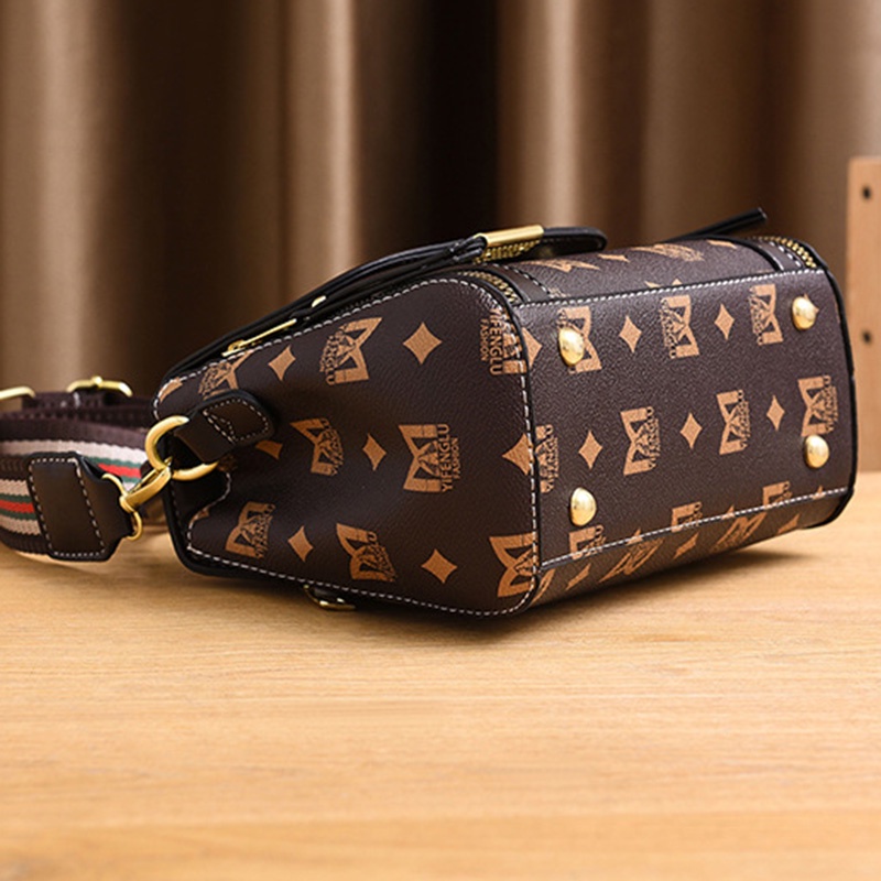 Túi đeo chéo IELGY bản rộng in họa tiết phong cách cổ điển thời trang cho nữ