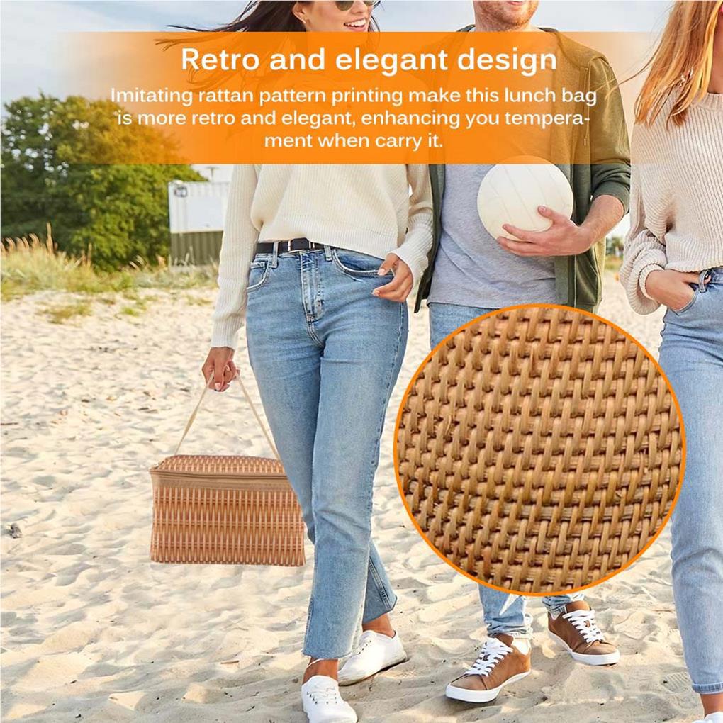 Túi Đựng Hộp Cơm Trưa Đan Mây Dày Dặn Chống Thấm Nước Tiện Dụng