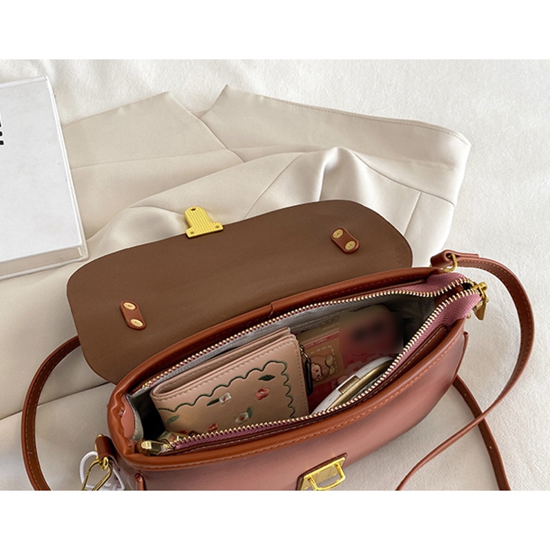 IELGY Túi Đeo Chéo Có Khóa Phong Cách retro Thời Trang Cho Nữ