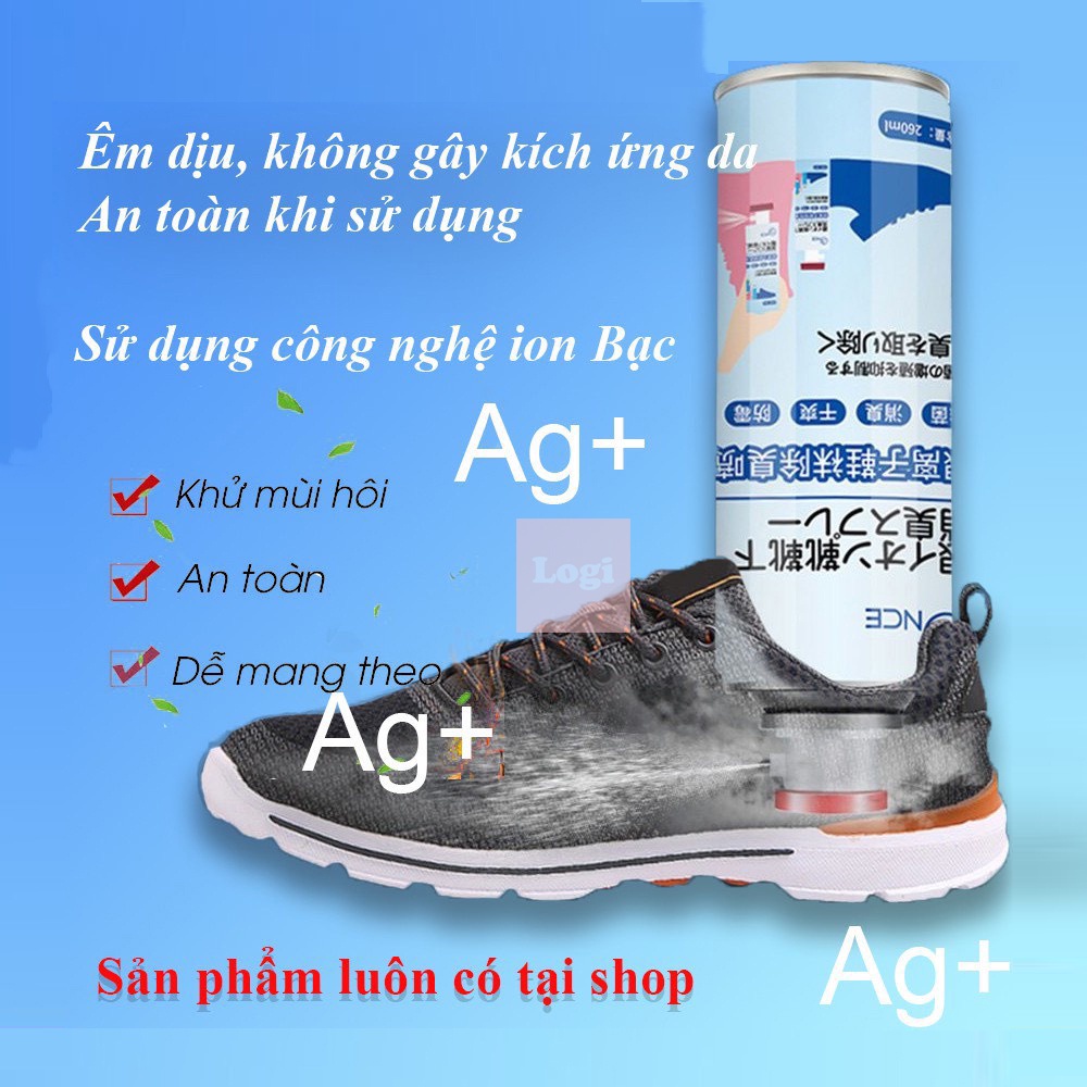 Bình xịt khử mùi giày chống hôi chân NCE 260ml