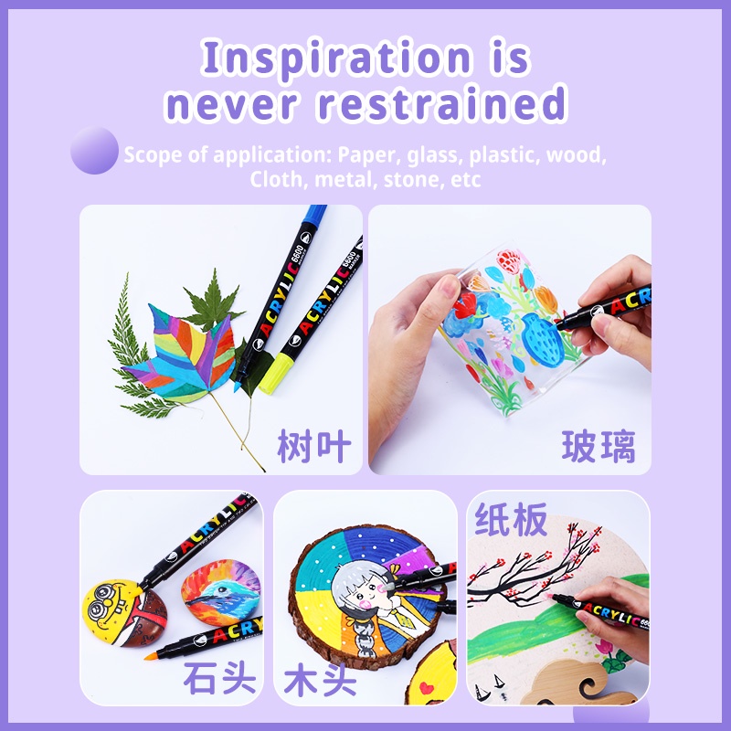 Set 36 Bút Lông Hai Đầu Bằng Acrylic Hai Đầu DIY