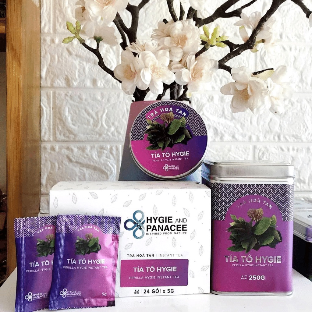 Trà Tía Tô Hygie - Giảm thâm nám, dị ứng, chống oxy hóa - Hộp 24 gói x 5g