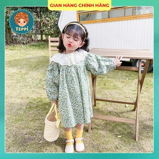 Đầm, Váy cho bé gái hoa nhí cổ phối bèo