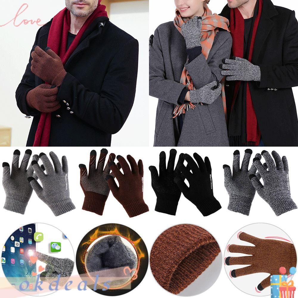 Găng Tay Len Dệt Kim Co Giãn Cảm Ứng Điện Thoại Thời Trang
