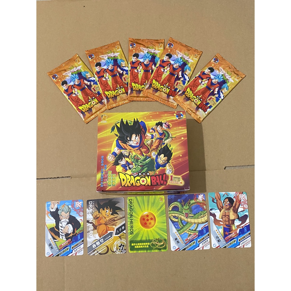 5 Mẫu Set 5 Ảnh Thẻ Nhân Phẩm Dragon Ball Pack Card In Hình Nhân Vật Anime - 7 Viên Ngọc Rồng