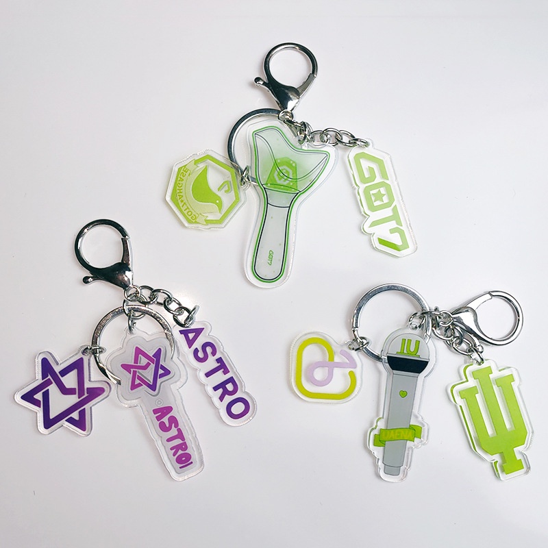 Móc Khóa Kpop ASTRO GOT7 IU Hai Mặt Xinh Xắn