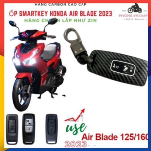 Ốp Chìa Khóa Smartkey Honda Air blade 2023 carbon mã  ,AB 2023