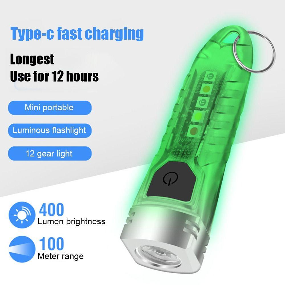 Móc Khóa Đèn Pin LED Nhỏ Đa Năng Chống Nước Mạnh Mẽ Sạc USB