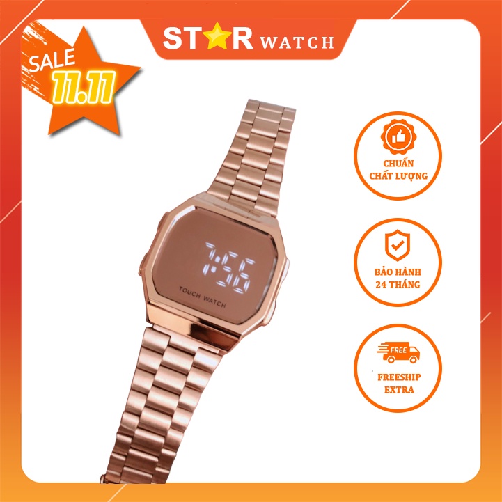 Đồng Hồ Nam, Nữ Tráng Gương Led Cảm Ứng Cao Cấp, Dây Thép Sang Trọng - Star Watch - A51