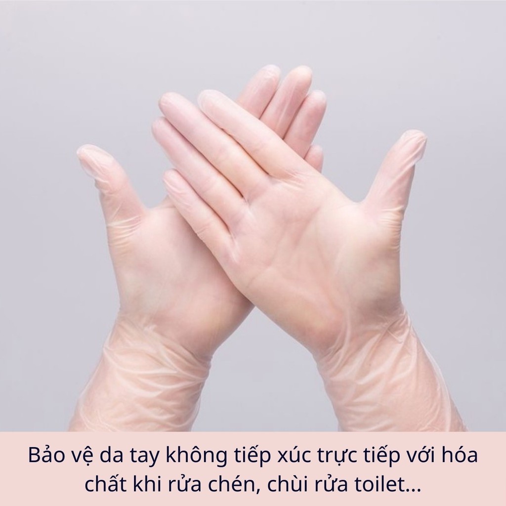 Set 50 găng tay bao tay rửa bát làm bếp vệ sinh bao tay siêu dai chất liệu TPE không mùi 88336