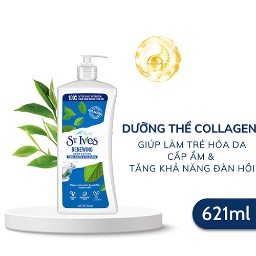 Sữa dưỡng thể trẻ hoá da St Ives Renewing Collagen and Elastin Body 621ml