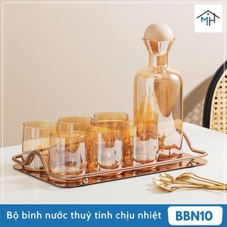 Bộ bình nước thủy tinh chịu nhiệt - 1.2l - bbn10
