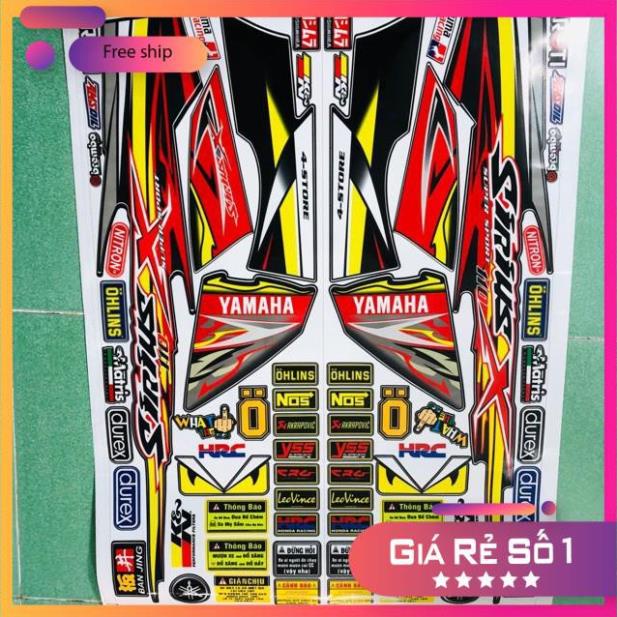 Tem Sirius chữ X đỏ đen Tem chế FREE SHIP + QUÀ TẶNG Tem rời xe