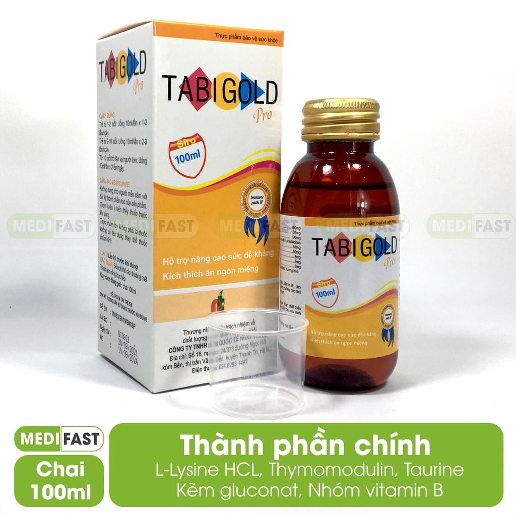 Siro vitamin Tabigold Pro 100ml tăng sức đề kháng cho bé, giúp bé ăn ngon ngủ ngon - Thanh Thảo Pharmacy