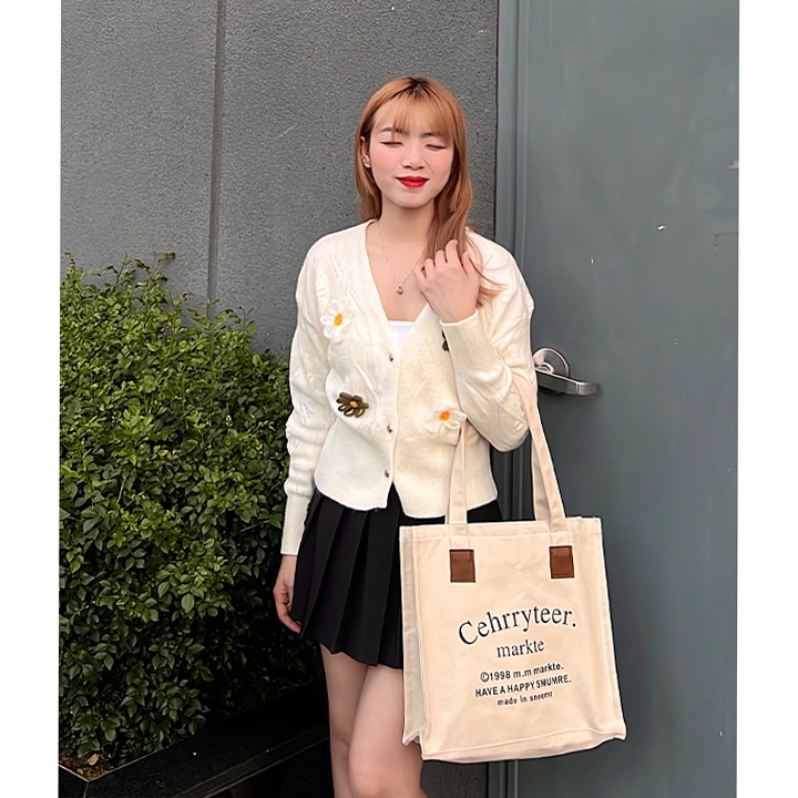 Áo khoác len nữ dáng ngắn Ngói clothing áo cardigan len đẹp, trẻ trung ,tiểu thư , 2 màu trắng xanh freesize