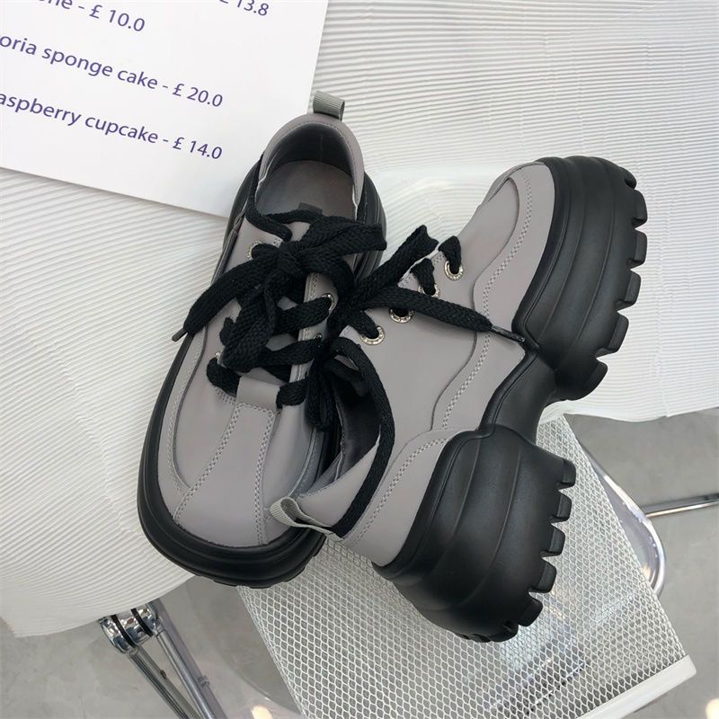 Giày Lười Da Đế Dày Phong Cách Retro Thời Trang Thu Đông Cho Nữ