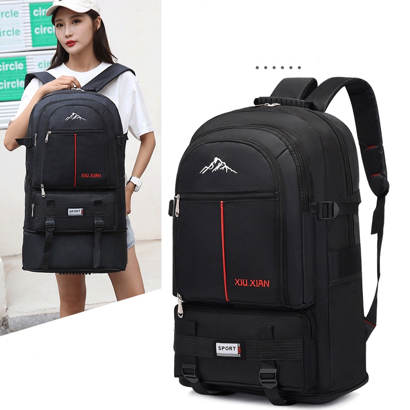 Ba Lô Nam Nữ cỡ lớn 65L, balo du lịch, thể thao, leo núi, đi phượt, cắm trại dài ngày cao cấp có thể mở rộng đáy