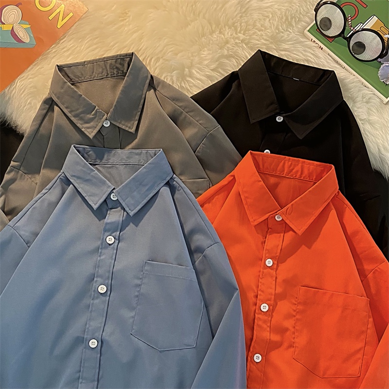 Áo sơ mi SUXI tay dài dáng rộng đơn giản phong cách Hàn Quốc thời trang xuân thu dành cho nữ