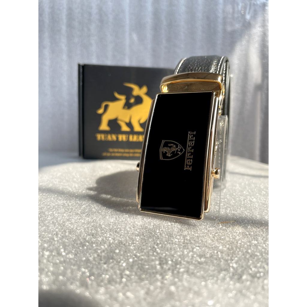 Thắt lưng chính hãng Đồ Da Tuấn Tú - Dây nịt nam Ferrari cao cấp có tặng kèm hộp đựng