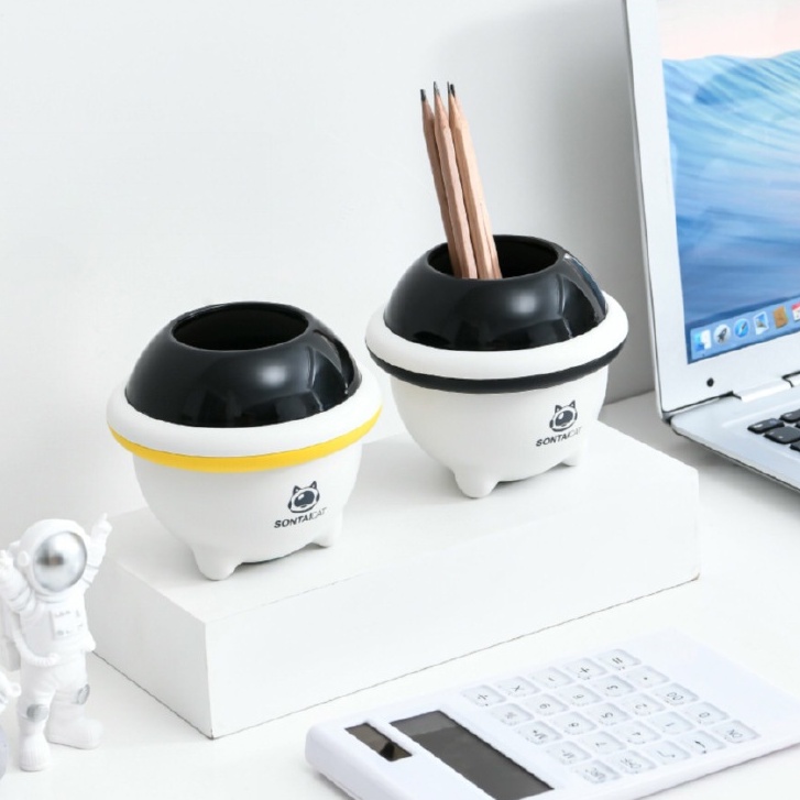 Ống Đựng Bút Hình UFO Mini Trang Trí Bàn Học Sáng Tạo