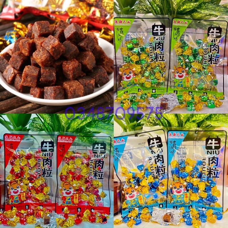Thịt bò khô viên Cube Trung Hoa 78g (26 viên) 3 vị mix siêu ngon