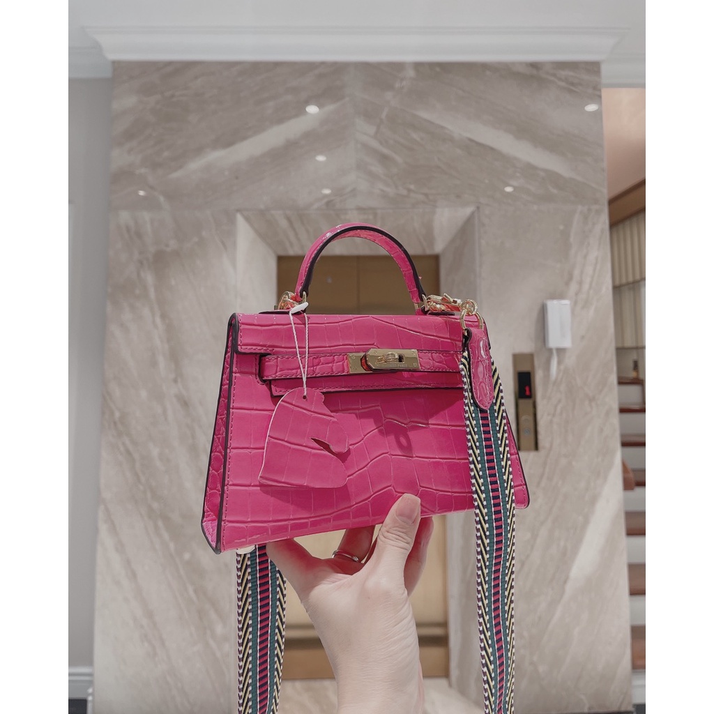 Túi xách nữ, túi đeo chéo HERMES Kelly mini crocodile da cá sấu siêu siêu đẹp