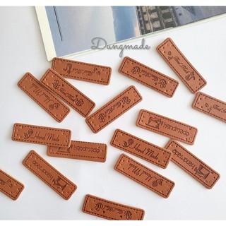 Miếng da handmade tag miếng da dán khăn mũ quần áo