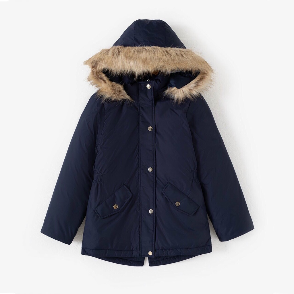 Áo phao parka siêu ấm cho bé gái mũ lông cho bạn 25-60kg