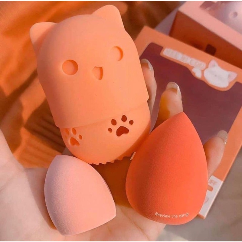 Set Mút trang điểm NEE CARA NI COO SET KITTEN PUFF CODE NC16