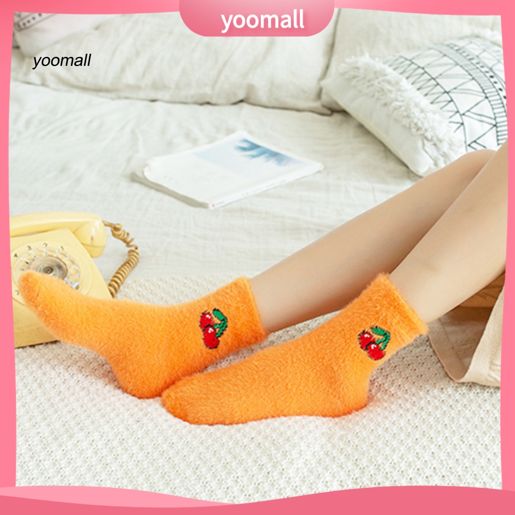 1 Đôi Vớ Dày Giữ Ấm Mùa Đông Mang Trong Nhà / Ngoài Trời Dành Cho Nữ