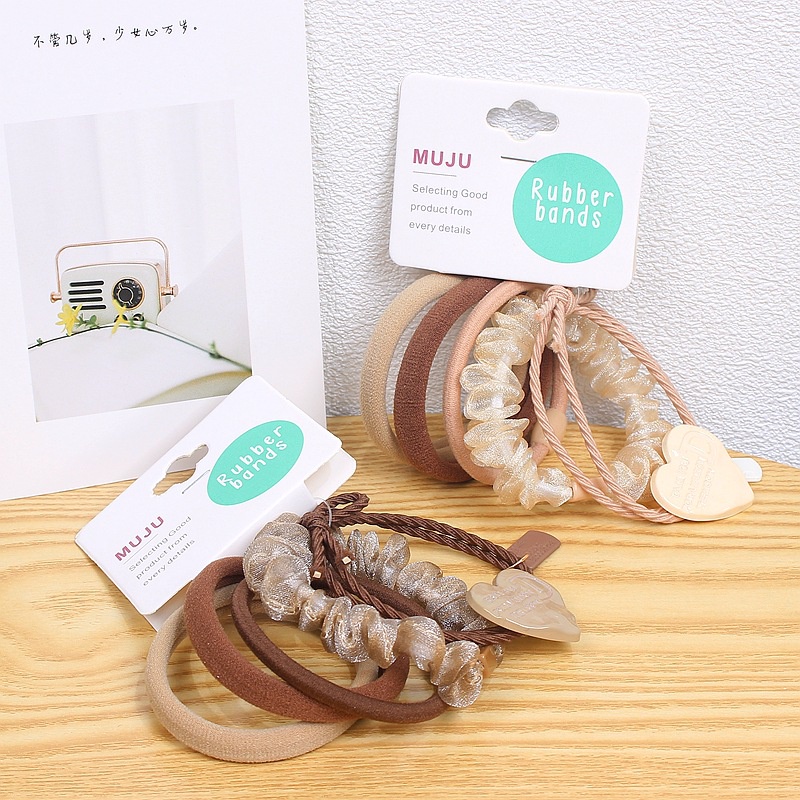 Set 5 dây chun buộc tóc MUJU mix mẫu cho bạn gái Lovelyhouse S5CHUNMIX125