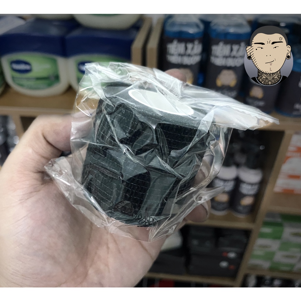 Cuộn bọc máy xăm - Vải bọc máy xăm - Băng dính bọc máy phun xăm màu đen Tiệm Xăm Thiên Đường
