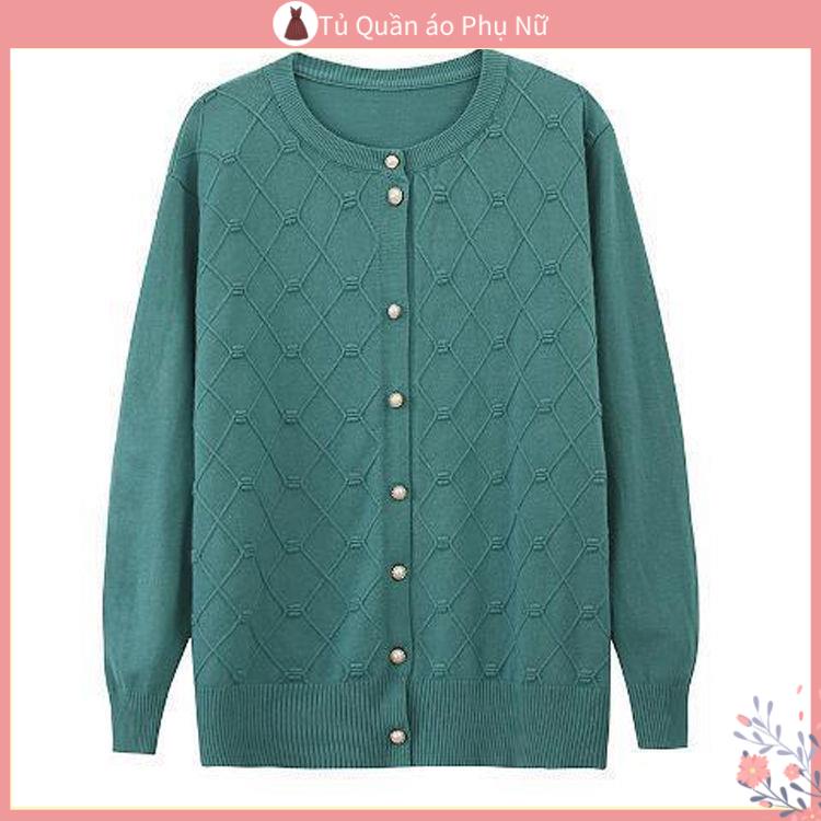 Len o Kho C Áo Khoác Cardigan Len Dệt Kim Dáng Rộng Phong Cách Bà Già Kim Tay D i Phong Cách Mới Dành Cho Phụ Nữ Lớn Tuổi