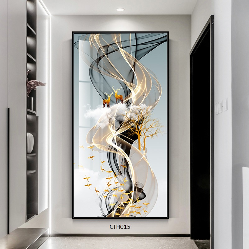 Tranh Tráng Gương Treo Tường, Hình Hươu Tài Lộc Phong Thủy  Dùng Trang Trí Nhà Cửa, Làm Quà Tặng -Simplehouse