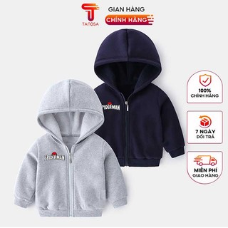 Áo khoác cho bé vải nỉ bông kéo khoá cao cấp TANOSA cho bé trai,bé gái từ 12-29kg