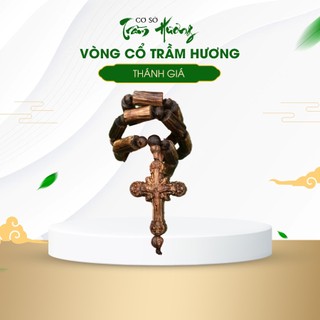 Vòng cổ Trầm hương sánh chìm tự nhiên có mặt "Thánh giá"