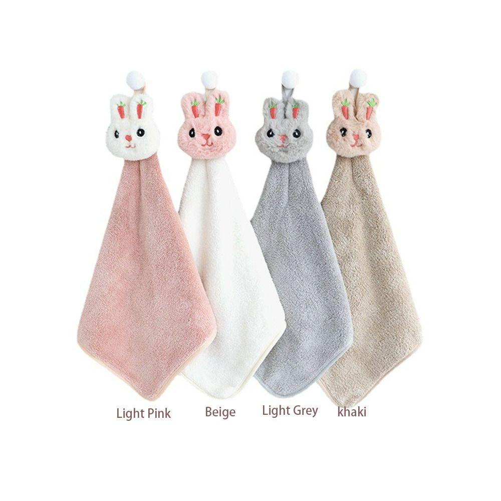 Bộ 2 Khăn Lau Tay Thấm Hút Tốt In Hình Thỏ Dễ Thương