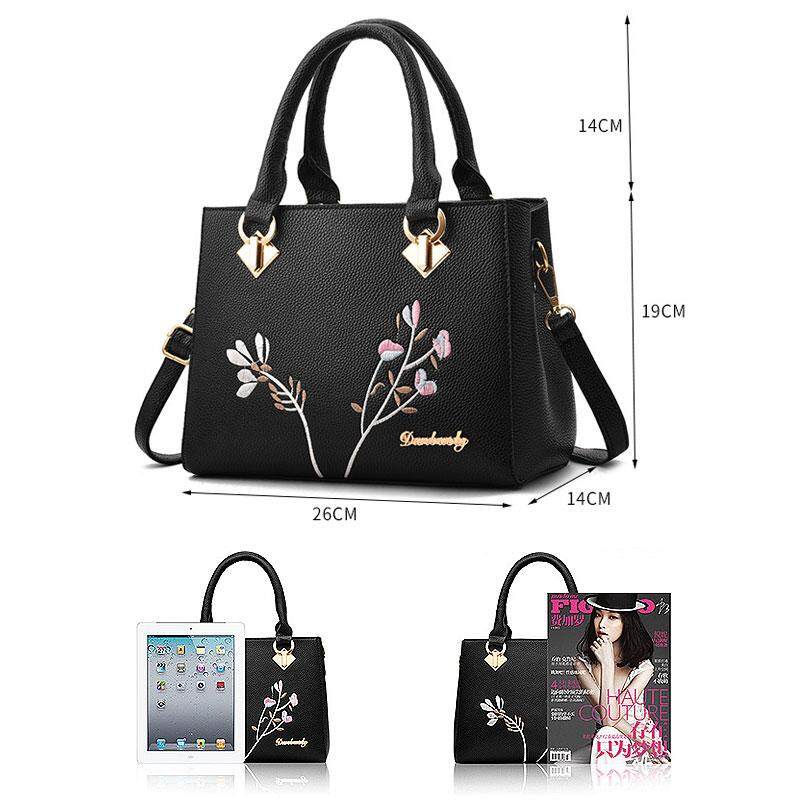 Mischa Túi Đeo Chéo Da PU Sức Chứa Lớn Thêu Họa Tiết Thời Trang Cho Nữ