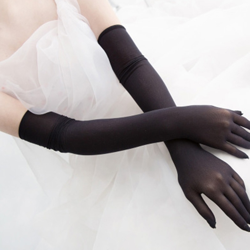 Găng Tay Dài Vải Tuyn Siêu Mỏng Co Giãn Thoải Mái Thời Trang Mùa Hè Cho Nữ