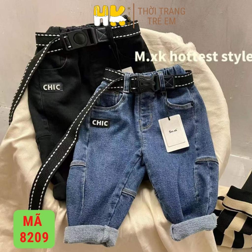 Quần bò jean lót lông cho bé HK KIDS dáng baggy kèm lớp lót lông ấm áp dùng mùa thu đông