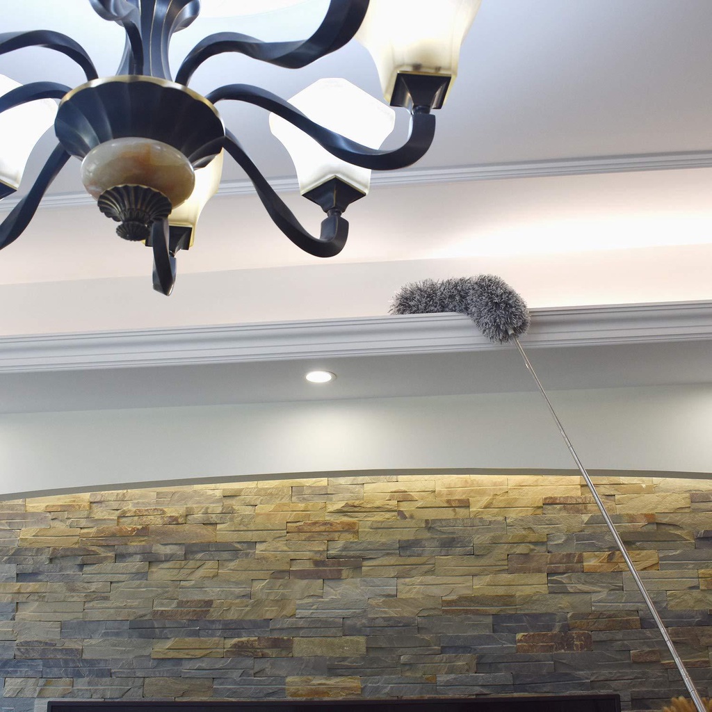 Chổi kéo dài 2m5 Quét Trần Lau Bụi Đa Năng có cán điều chỉnh độ dài và xoay 360 độ đa năng