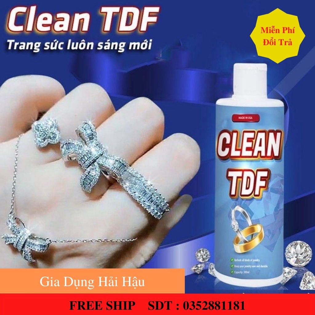 Nước Tẩy Trang Sức, Bạc Nữ Trang CLEAN TDF , Tẩy cặn canxi Làm Mới Trang Sức , đồ dùng inox sáng Bóng Hiệu Quả