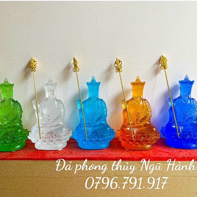 Tượng Địa Tạng Vương Bồ Tát Bằng Đá Lưu Ly Cao Cấp, Trang Trí Taplo Ô Tô Siêu Đẹp - Cao 15cm