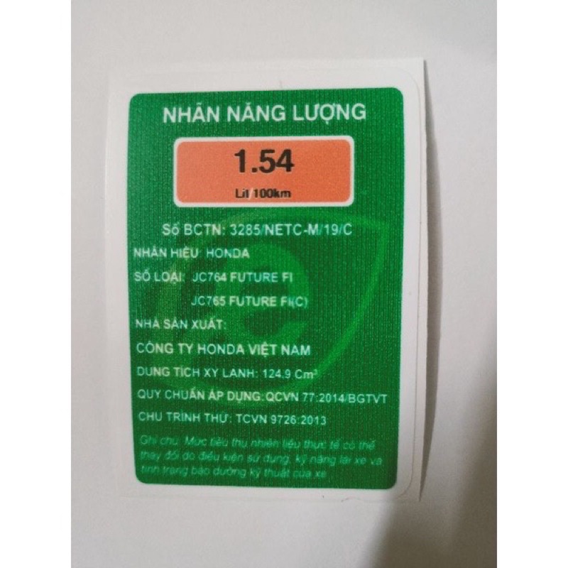 Tem nhãn dán năng lượn g Future Fi hàng nhập Thái Lan chất lượng cao dành trang trí riêng cho dòng xe này